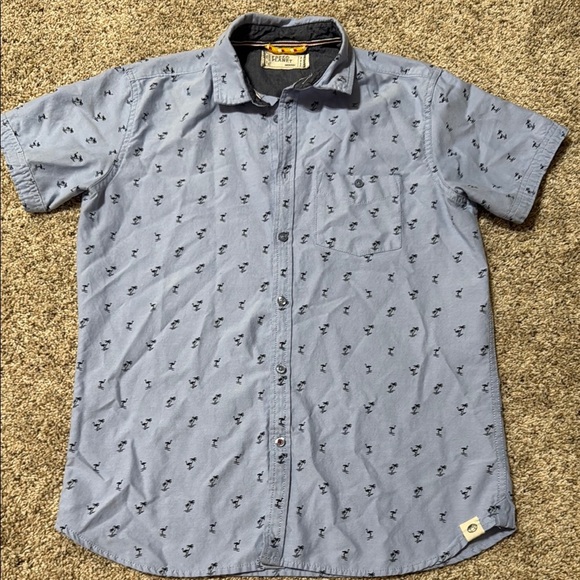 Free Planet Men's Blue Short Sleeve Shirt - Picture 1 of 5